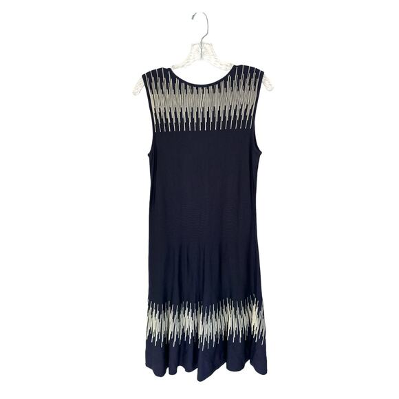 Nic + Zoe Blue White Office Business Stretch Sleeveless Shift‎ Dress Size Medium - Picture 8 of 10